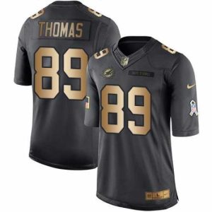 Superior Nike Dolphins #89 Julius Thomas Black Mens Stitched NFL Limited Gold Salute To Service Jersey
