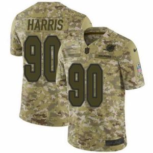 Finest Nike Dolphins #90 Charles Harris Camo Mens Stitched NFL Limited 2018 Salute To Service Jersey