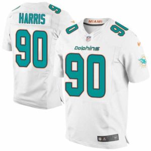 Superb Nike Dolphins #90 Charles Harris White Mens Stitched NFL New Elite Jersey