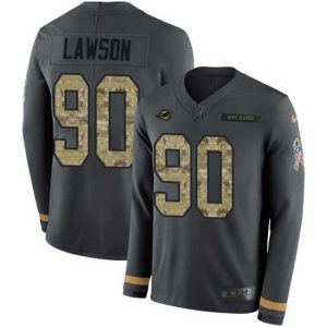 Exquisite Nike Dolphins 90 Shaq Lawson Anthracite Salute to Service Stitched NFL Limited Therma Long Sleeve Jersey