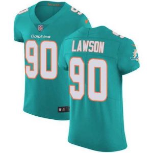Premium Nike Dolphins 90 Shaq Lawson Aqua Green Team Color Stitched NFL Vapor Untouchable Elite Jersey