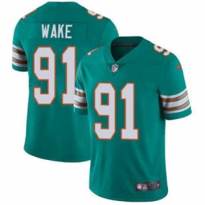 Superb Nike Dolphins #91 Cameron Wake Aqua Green Alternate Mens Stitched NFL Vapor Untouchable Limited Jersey