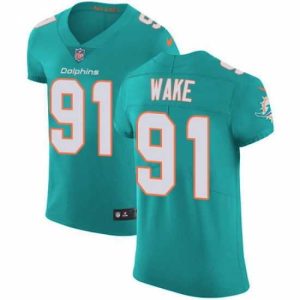 Outstanding Nike Dolphins #91 Cameron Wake Aqua Green Team Color Mens Stitched NFL Vapor Untouchable Elite Jersey