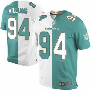 Marvelous Nike Dolphins #94 Mario Williams Aqua Green White Mens Stitched NFL Elite Split Jersey