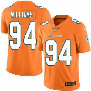 High quality Nike Dolphins #94 Mario Williams Orange Mens Stitched NFL Limited Rush Jersey