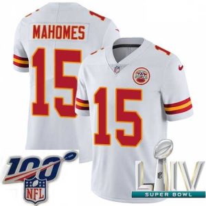 Superior Nike Kansas City Chiefs #15 Patrick Mahomes White 2020 Super Bowl LIV Stitched NFL Vapor Untouchable Limited Jersey