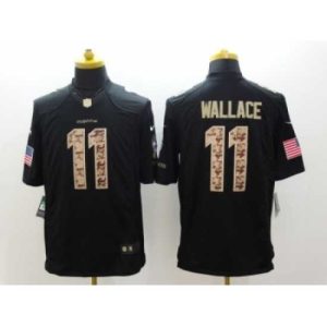 Premium Nike Miami Dolphins 11 Mike Wallace Black Limited Salute to Service NFL Jersey