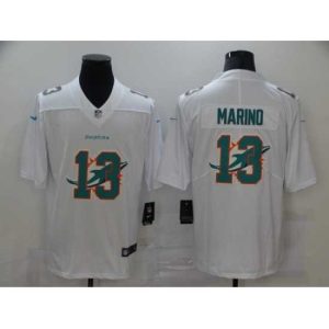 Superior Nike Miami Dolphins 13 Dan Marino White Shadow Logo Limited Jersey