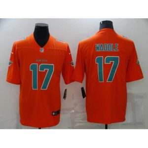 Gorgeous Nike Miami Dolphins 17 Jaylen Waddle Orange Vapor Untouchable Limited Jersey