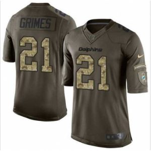 High quality Nike Miami Dolphins #21 Brent Grimes Green 27s Stitched NFL Limited Salute to Service Jersey