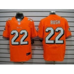 Premium Nike Miami Dolphins 22 Reggie Bush Orange Elite NFL Jersey