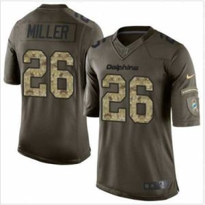 Gorgeous Nike Miami Dolphins #26 Lamar Miller Green 27s Stitched NFL Limited Salute to Service Jersey