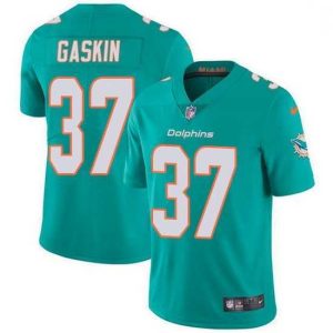 Premium Nike Miami Dolphins 37 Myles Gaskin Aqua Green Team Color Stitched NFL Vapor Untouchable Limited Jersey