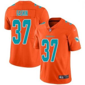 Superior Nike Miami Dolphins 37 Myles Gaskin Orange Stitched NFL Limited Inverted Legend Jersey