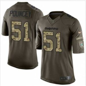 Finest Nike Miami Dolphins #51 Mike Pouncey Green 27s Stitched NFL Limited Salute to Service Jersey