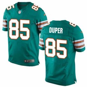 Premium Nike Miami Dolphins #85 Mark Duper Elite Aqua Green Alternate Mens  NFL Jersey
