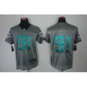 Superior Nike Miami Dolphins 91 Cameron Wake Grey Elite Shadow NFL Jersey