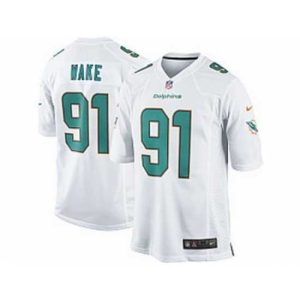 Finest Nike Miami Dolphins 91 Cameron Wake White Game NFL Jersey
