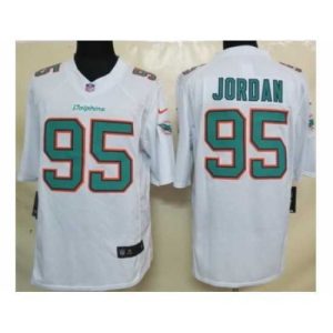 Finest Nike Miami Dolphins 95 Dion Jordan White Limited NFL Jersey
