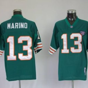 Exquisite Mitchell and Ness Dolphins 1984 Dan Marino #13 Green Stitched Team Color NFL Jersey