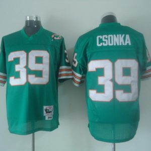 Finest Mitchell And Ness Dolphins #39 Larry Csonka Green Stitched NFL Jersey