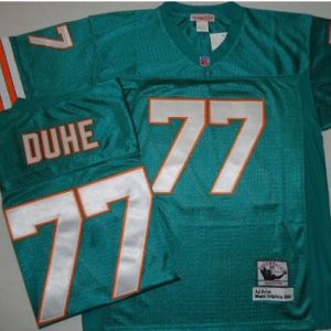 Marvelous Mitchell And Ness Dolphins #77 AJ Duhe Green Stitched NFL Jersey