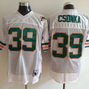 Gorgeous Mitchell And Ness Dolphins #39 Larry Csonka White Throwback Stitched NFL Jersey
