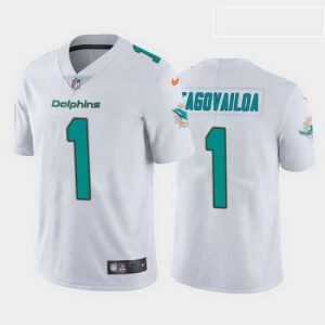 Finest tua tagovailoa miami dolphins white vapor limited jersey