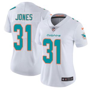 Outstanding Dolphins #31 Byron Jones White Women's Stitched NFL Vapor Untouchable Limited Jersey