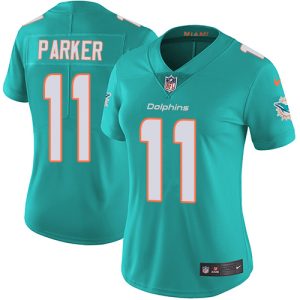 Superb Dolphins #11 DeVante Parker Aqua Green Team Color Women's Stitched NFL Vapor Untouchable Limited Jersey