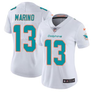 Premium Dolphins #13 Dan Marino White Women's Stitched NFL Vapor Untouchable Limited Jersey