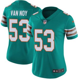Finest Dolphins #53 Kyle Van Noy Aqua Green Alternate Women's Stitched NFL Vapor Untouchable Limited Jersey