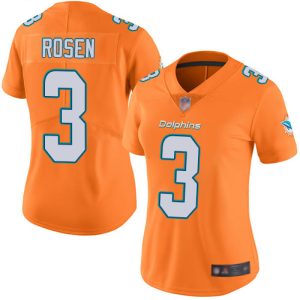 Premium Dolphins #3 Josh Rosen Orange Women's Stitched NFL Limited Rush Jersey