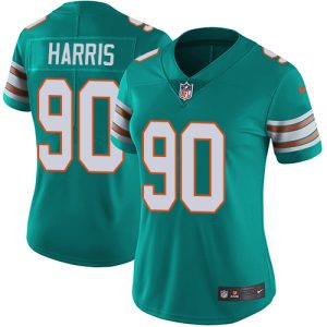 Premium Dolphins #90 Charles Harris Aqua Green Alternate Women's Stitched NFL Vapor Untouchable Limited Jersey