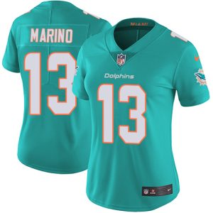Premium Dolphins #13 Dan Marino Aqua Green Team Color Women's Stitched NFL Vapor Untouchable Limited Jersey