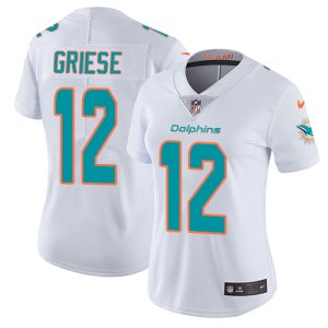 Exceptional Dolphins #12 Bob Griese White Women's Stitched NFL Vapor Untouchable Limited Jersey