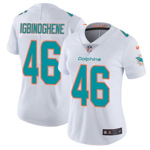 Superb Dolphins #46 Noah Igbinoghene White Women's Stitched NFL Vapor Untouchable Limited Jersey