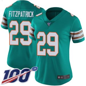 Gorgeous Dolphins #29 Minkah Fitzpatrick Aqua Green Alternate Women's Stitched NFL 100th Season Vapor Limited Jersey