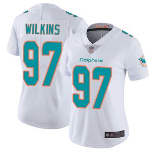 Premium Dolphins #97 Christian Wilkins White Women's Stitched NFL Vapor Untouchable Limited Jersey