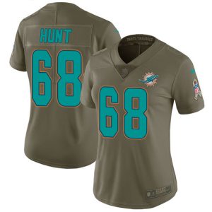 Superior Dolphins #68 Robert Hunt Olive Women's Stitched NFL Limited 2017 Salute To Service Jersey