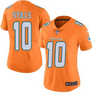 Exceptional Dolphins #10 Kenny Stills Orange Women's Stitched NFL Limited Rush Jersey