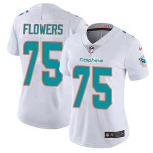 Superb Dolphins #75 Ereck Flowers White Women's Stitched NFL Vapor Untouchable Limited Jersey
