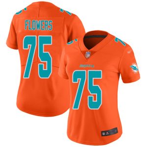 Superior Dolphins #75 Ereck Flowers Orange Women's Stitched NFL Limited Inverted Legend Jersey