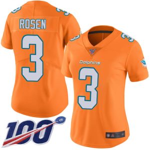 Superior Dolphins #3 Josh Rosen Orange Women's Stitched NFL Limited Rush 100th Season Jersey