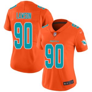 Superior Dolphins #90 Shaq Lawson Orange Women's Stitched NFL Limited Inverted Legend Jersey