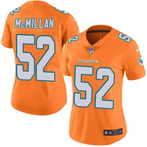 Exceptional Dolphins #52 Raekwon McMillan Orange Women's Stitched NFL Limited Rush Jersey