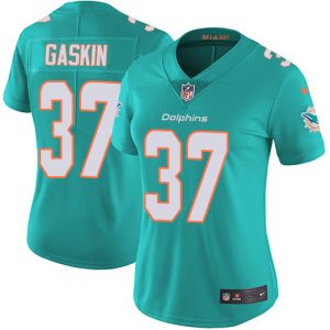 Finest Dolphins #37 Myles Gaskin Aqua Green Team Color Women's Stitched NFL Vapor Untouchable Limited Jersey