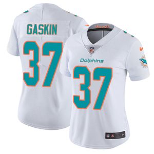 Exceptional Dolphins #37 Myles Gaskin White Women's Stitched NFL Vapor Untouchable Limited Jersey