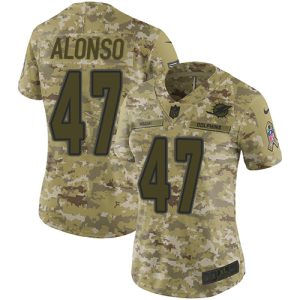 Exquisite Dolphins #47 Kiko Alonso Camo Women's Stitched NFL Limited 2018 Salute to Service Jersey