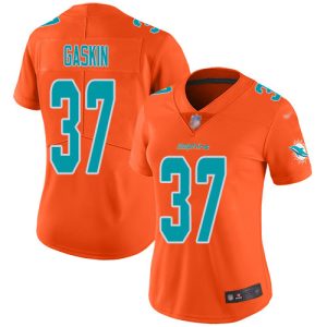 Gorgeous Dolphins #37 Myles Gaskin Orange Women's Stitched NFL Limited Inverted Legend Jersey